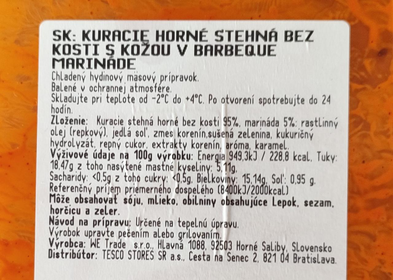 Kuracie horné stehná bez kosti s kožou v barbeque Grill Master Tesco