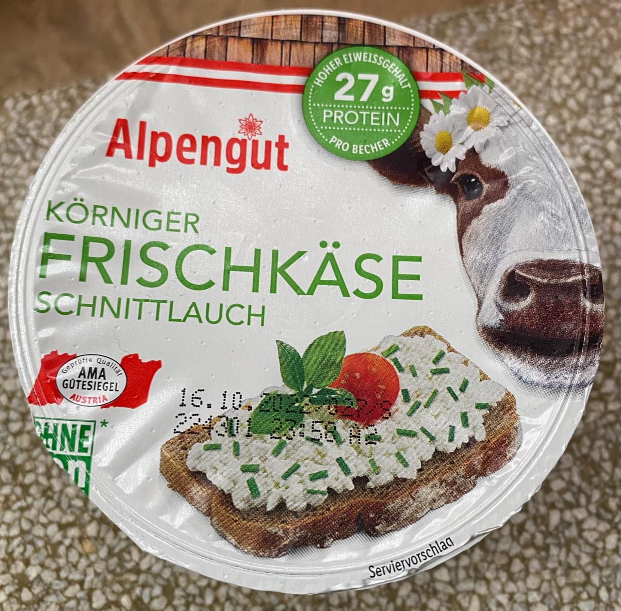 Fotografie - Körniger Frischkäse Schnittlauch Alpengut