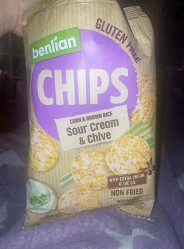 Fotografie - Chips corn & brown rice sour cream & chive Benlian