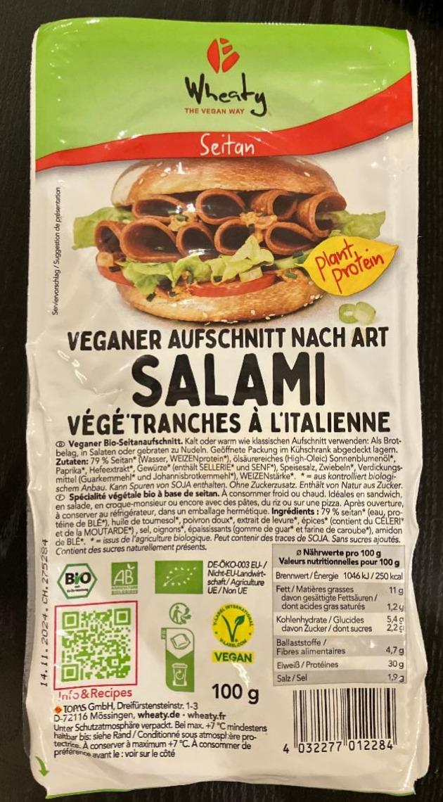 Fotografie - Salami Veganer Aufschnitt Nach Art Wheaty Seitan