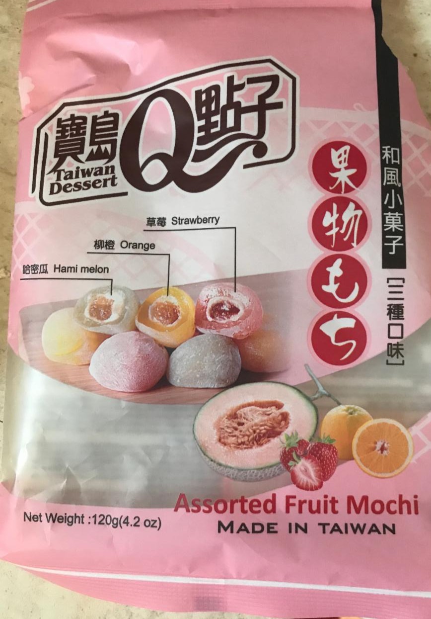 Fotografie - Assorted fruit Mochi (strawberry, orange, hami melon)