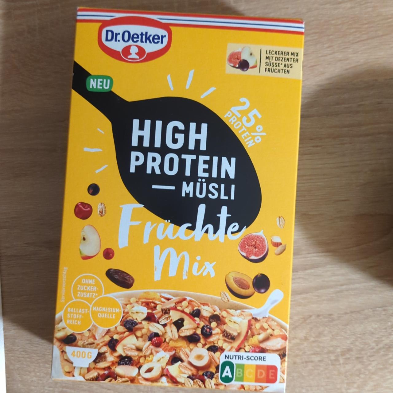 Fotografie - High protein müsli frünchte mix Dr. Oetker