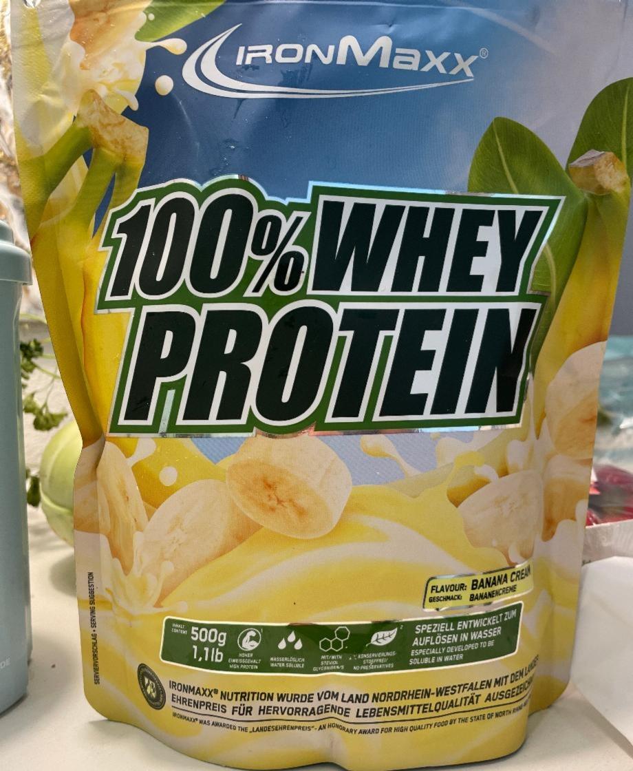 Fotografie - 100% Whey Protein Banana Cream IronMaxx