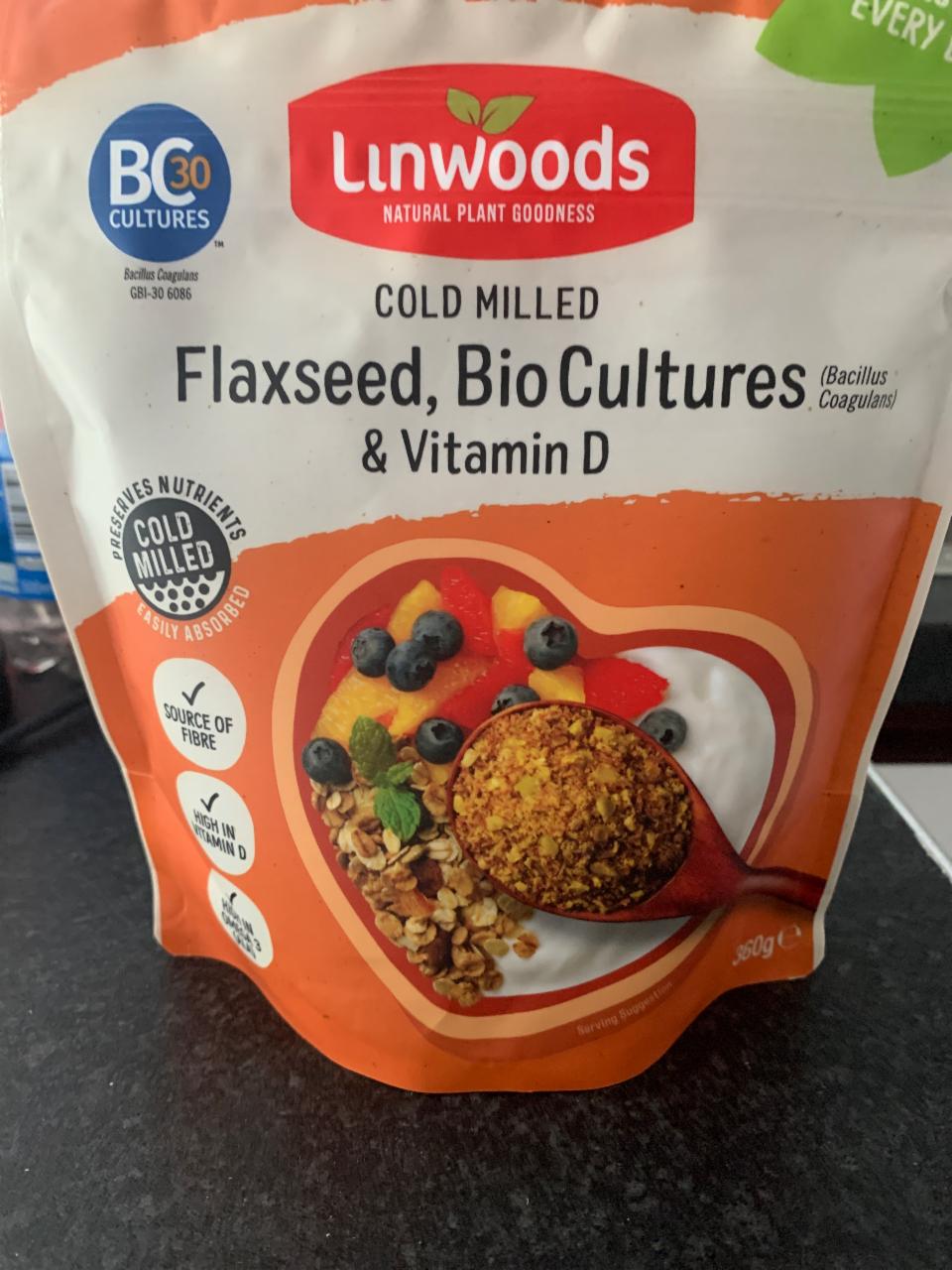 Fotografie - Milled flaxseed bio cultures & vitamin D Linwoods