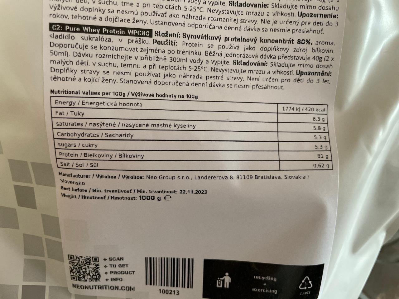 Pure Whwy Protein Vanilla Nu3tion Kalórie Kj A Nutričné Hodnoty Kalorickétabuľkysk