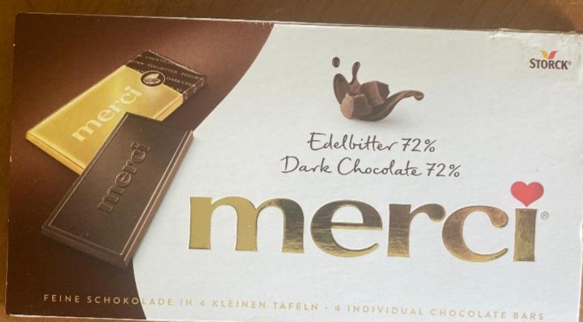 Fotografie - Merci Edelbitter 72% Dark chocolate Storck