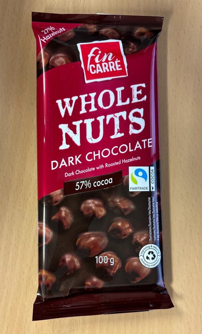 Fotografie - Whole Nuts Dark Chocolate 57% cocoa Fin Carré