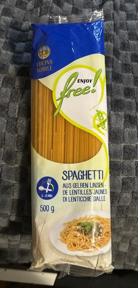 Fotografie - spaghetti aus gelben linsen