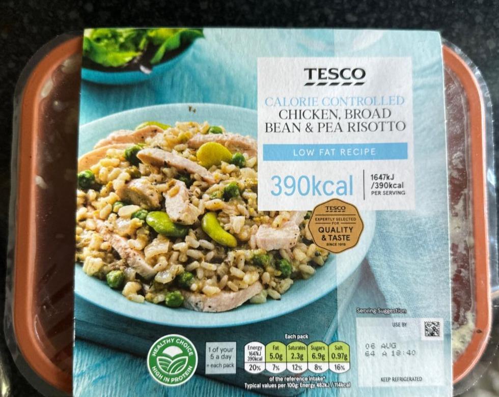 Fotografie - Calorie Controlled Chicken, Broad Bean & Pea Risotto Tesco