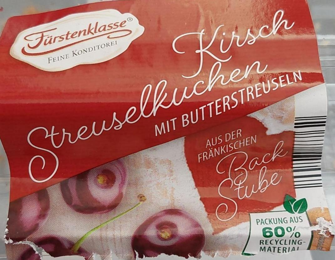 Fotografie - Streuselkuchen mit Butterstreuseln Kirsch Furstenklasse