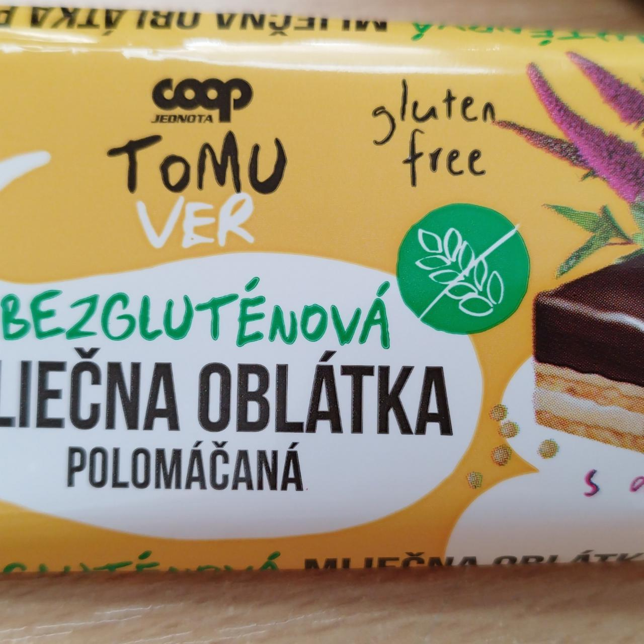 Fotografie - Bezgluténová Mliečna Oblátka Polomáčaná Coop Jednota Tomu Ver