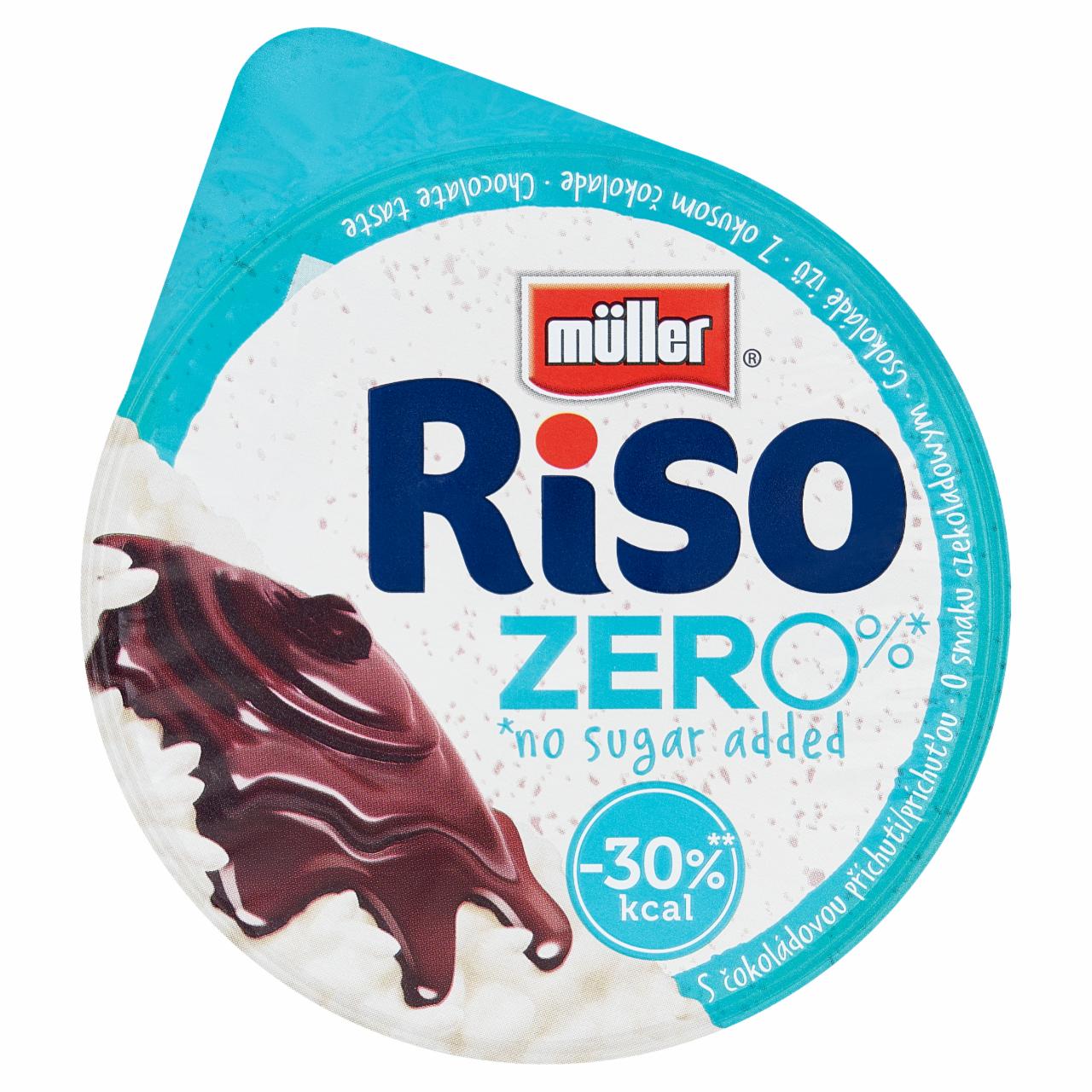 Fotografie - Riso zero % no sugar added s čokoládovou príchuťou Müller