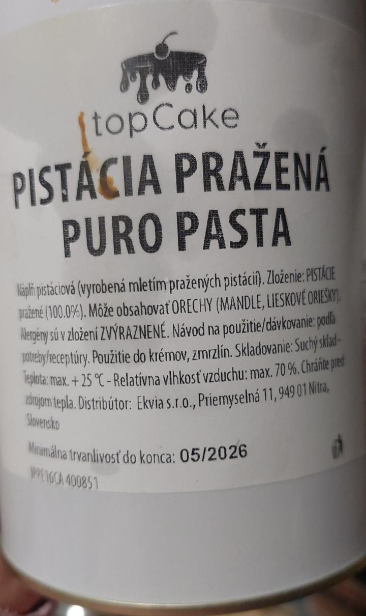 Fotografie - Pistácia Pražená Puro Pasta topCake