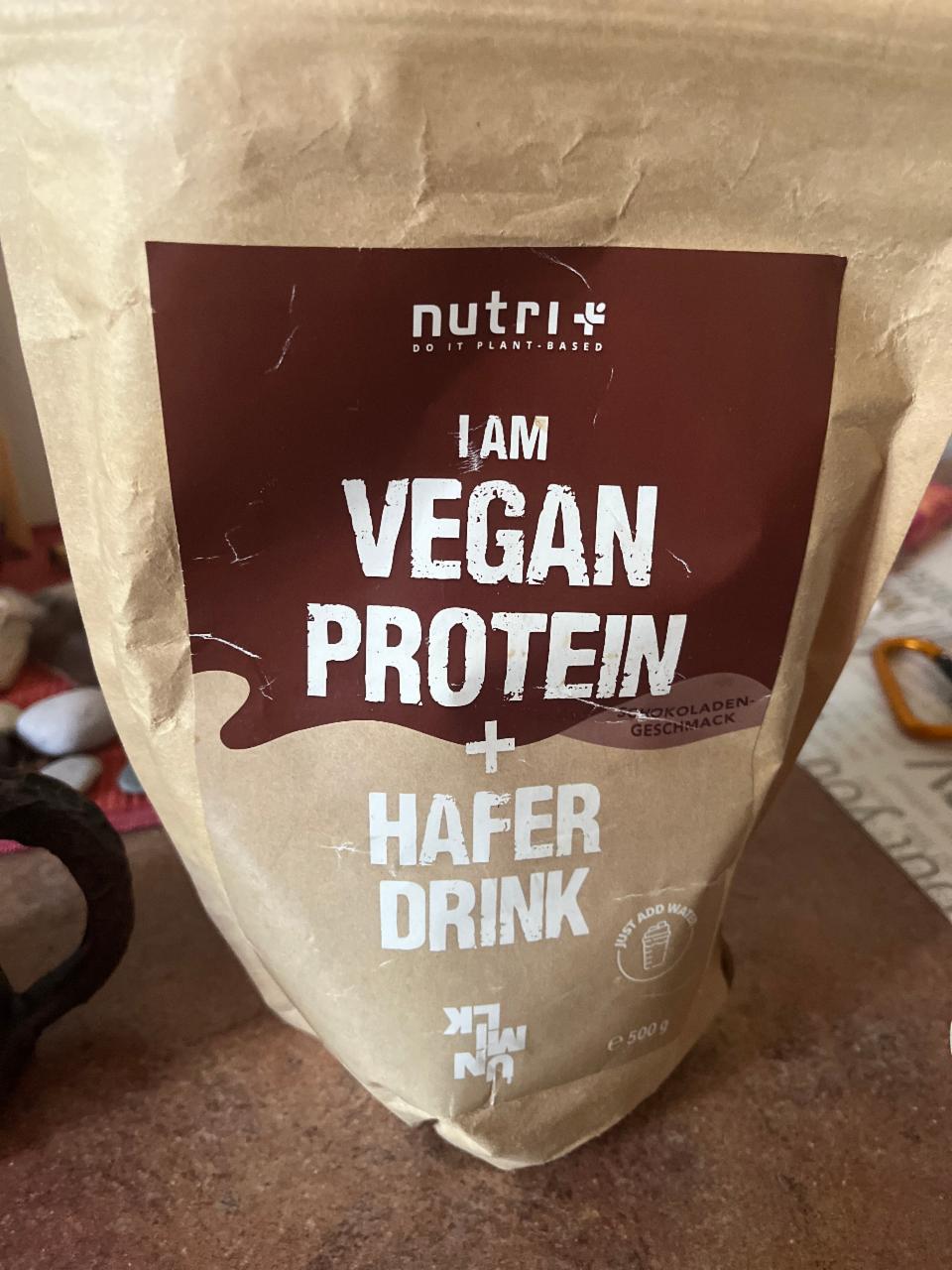 Fotografie - I am vegan protein + hafer drink Nutri +