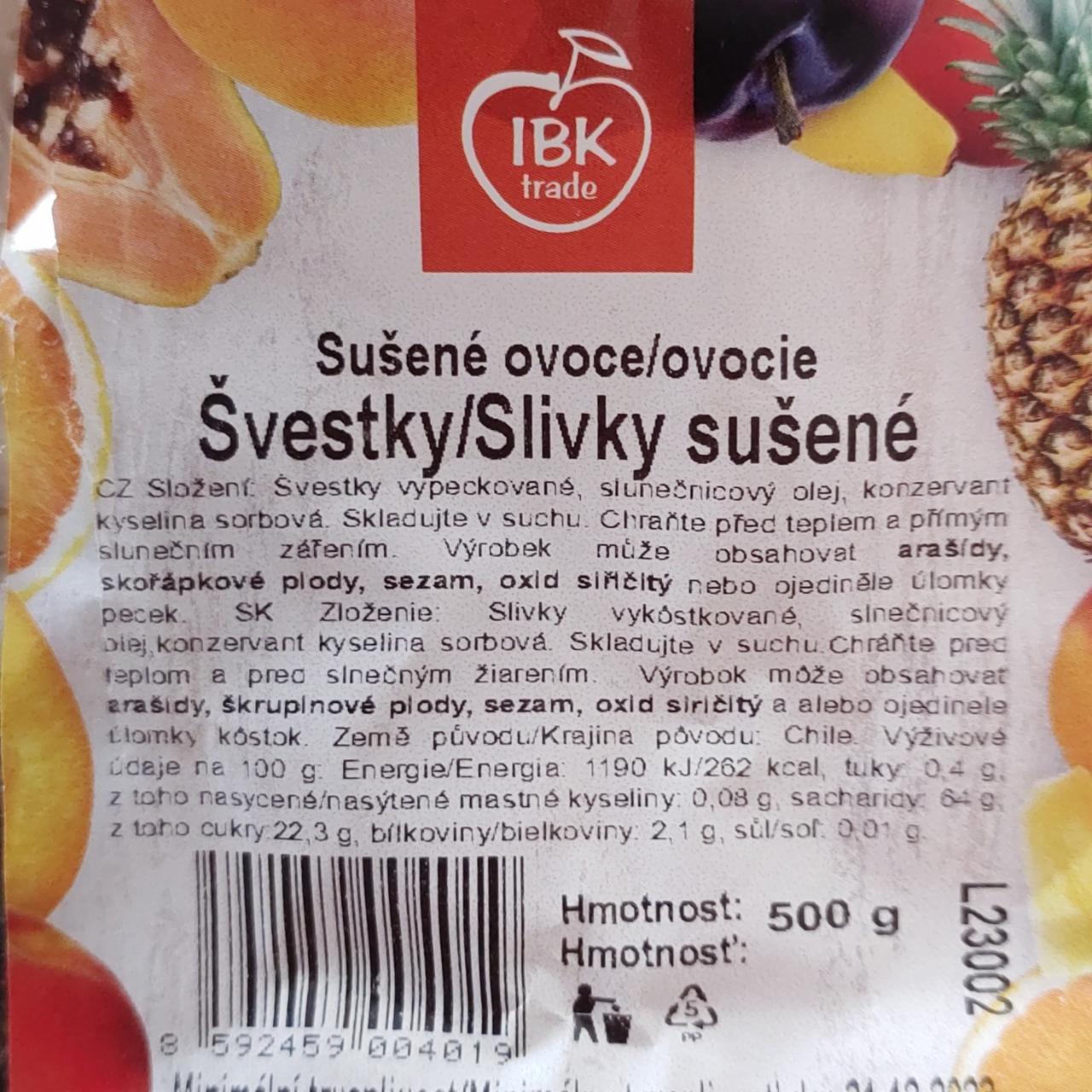 Fotografie - Švestky sušené vypeckované IBK trade