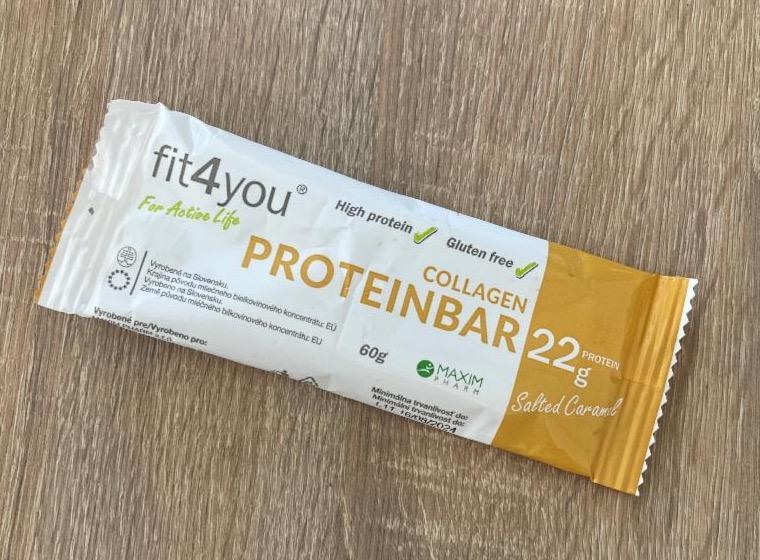 Fotografie - Proteinbar collagen 22g salted caramel fit4you