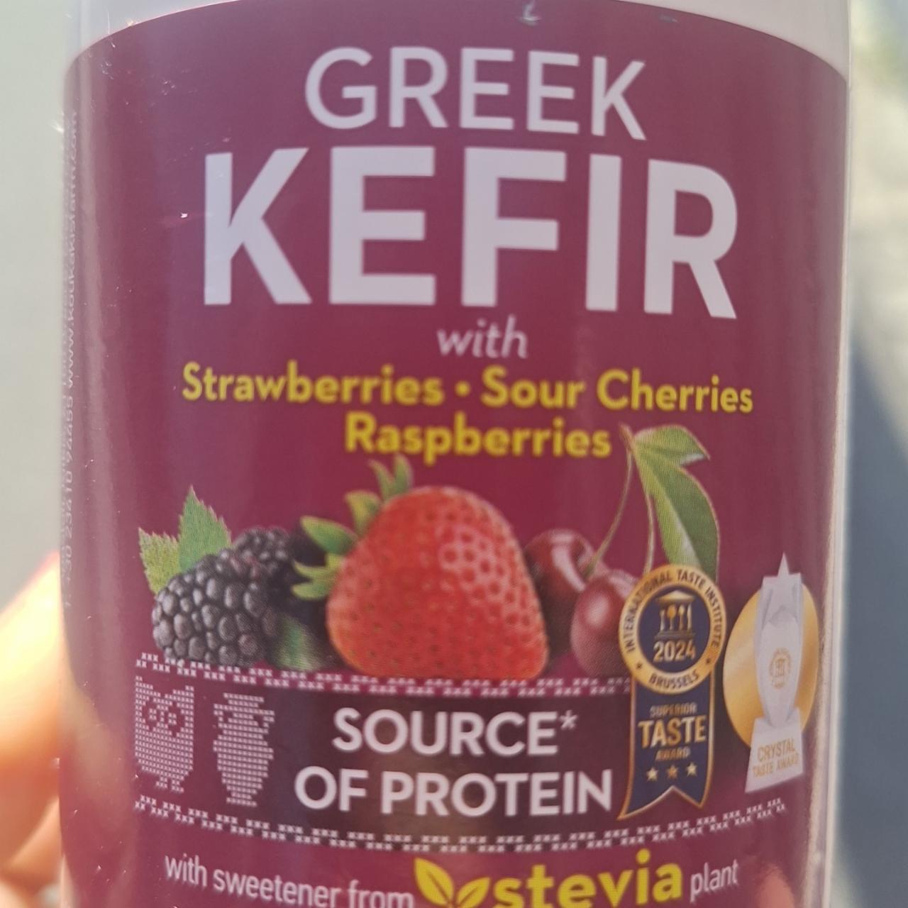 Fotografie - Greek Kefir with Strawberries Sour Cherries Raspberries