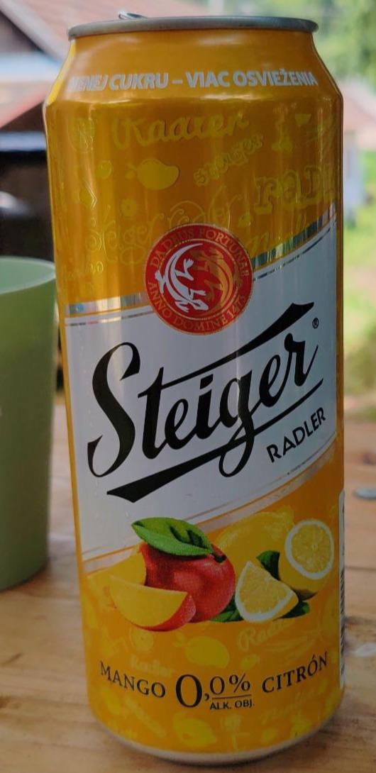 Fotografie - Radler Mango 0,0% Citrón Steiger