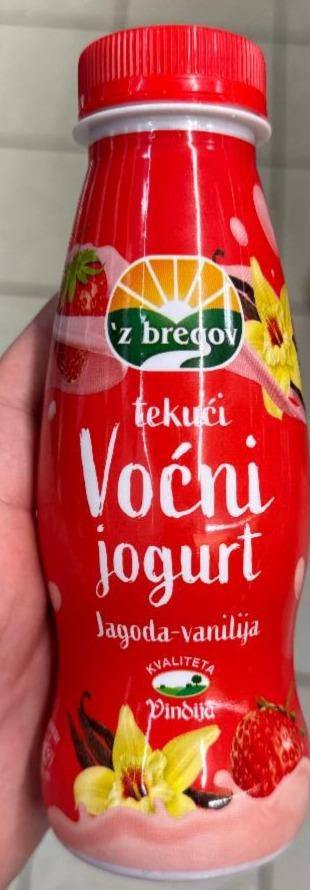 Fotografie - Tekući voćni jogurt jagoda-vanilija 'z bregov