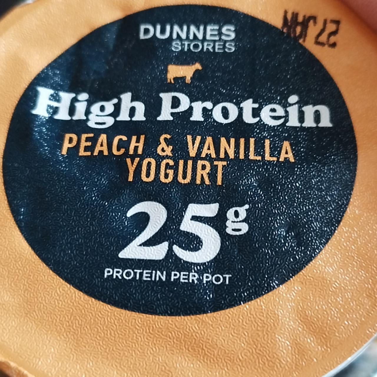 Fotografie - High Protein Peach & Vanilla Yogurt Dunnes Stores