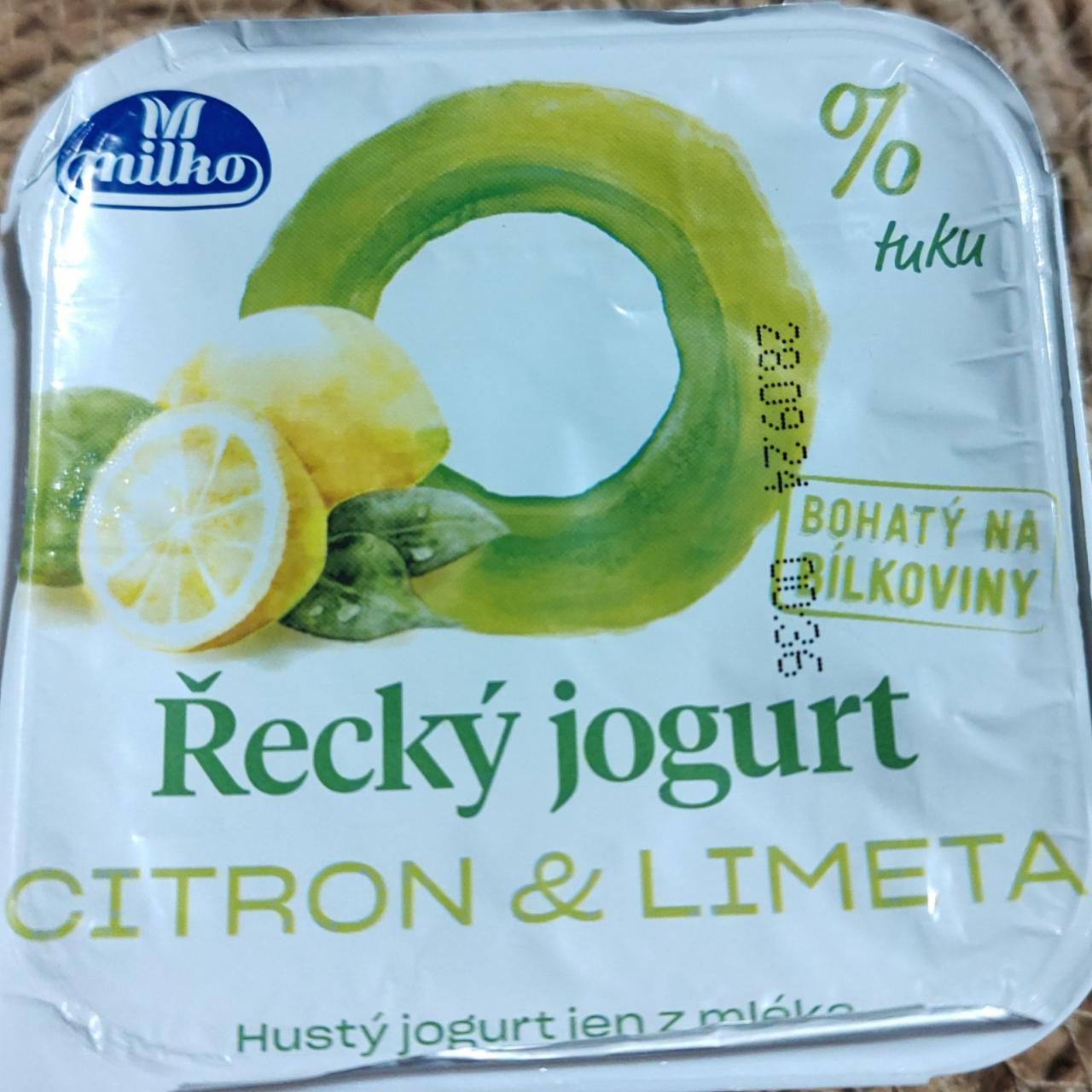 Fotografie - Řecký jogurt Citron & Limeta 0% tuku Milko