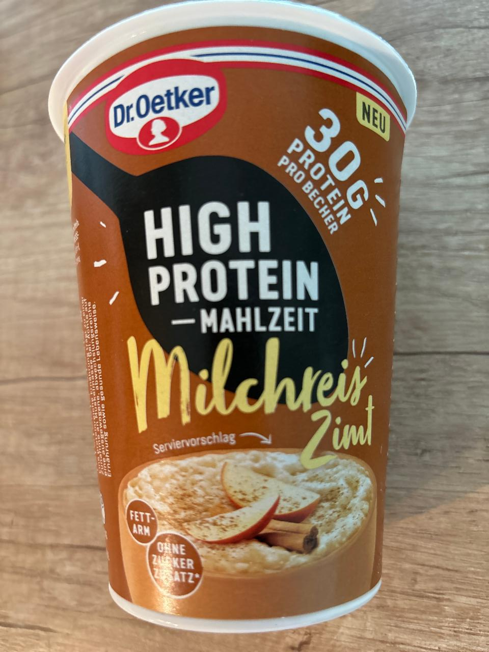 Fotografie - High Protein Mahlzeit Milchreis Zimt Dr.Oetker