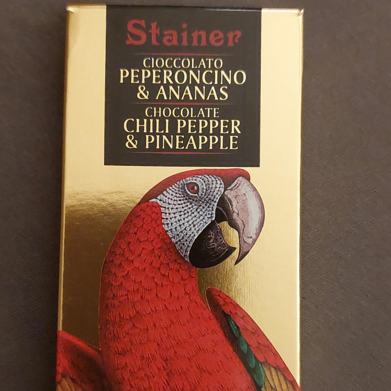 Fotografie - STAINER Extra horká čokoláda 75% s chilli papričkou a ananásom