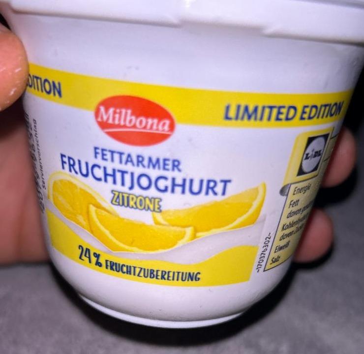 Fotografie - Fettarmer Fruchtjoghurt Zitrone Milbona