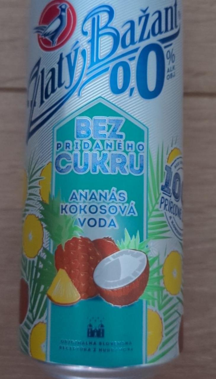 Fotografie - Radler 0,0% Ananás & Kokosová voda bez pridaného cukru Zlatý Bažant