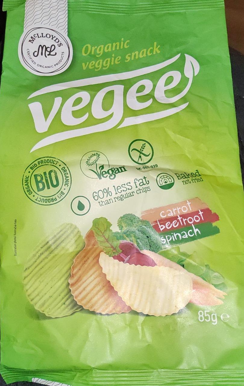 Fotografie - Vegee Organic veggie snack carrot beetroot spinach McLloyd´s