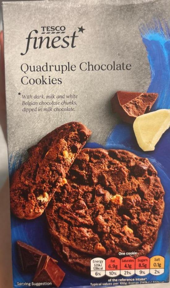 Fotografie - Quadruple Chocolate Cookies Tesco finest