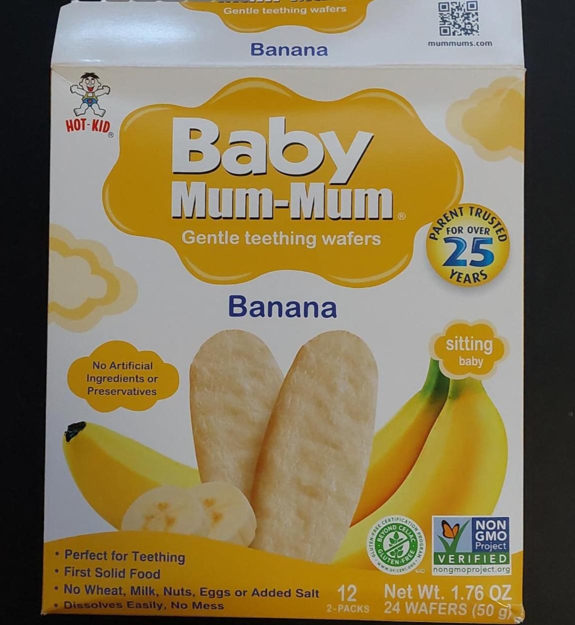 Fotografie - Baby Mum-Mum Banana Gentle teething wafers