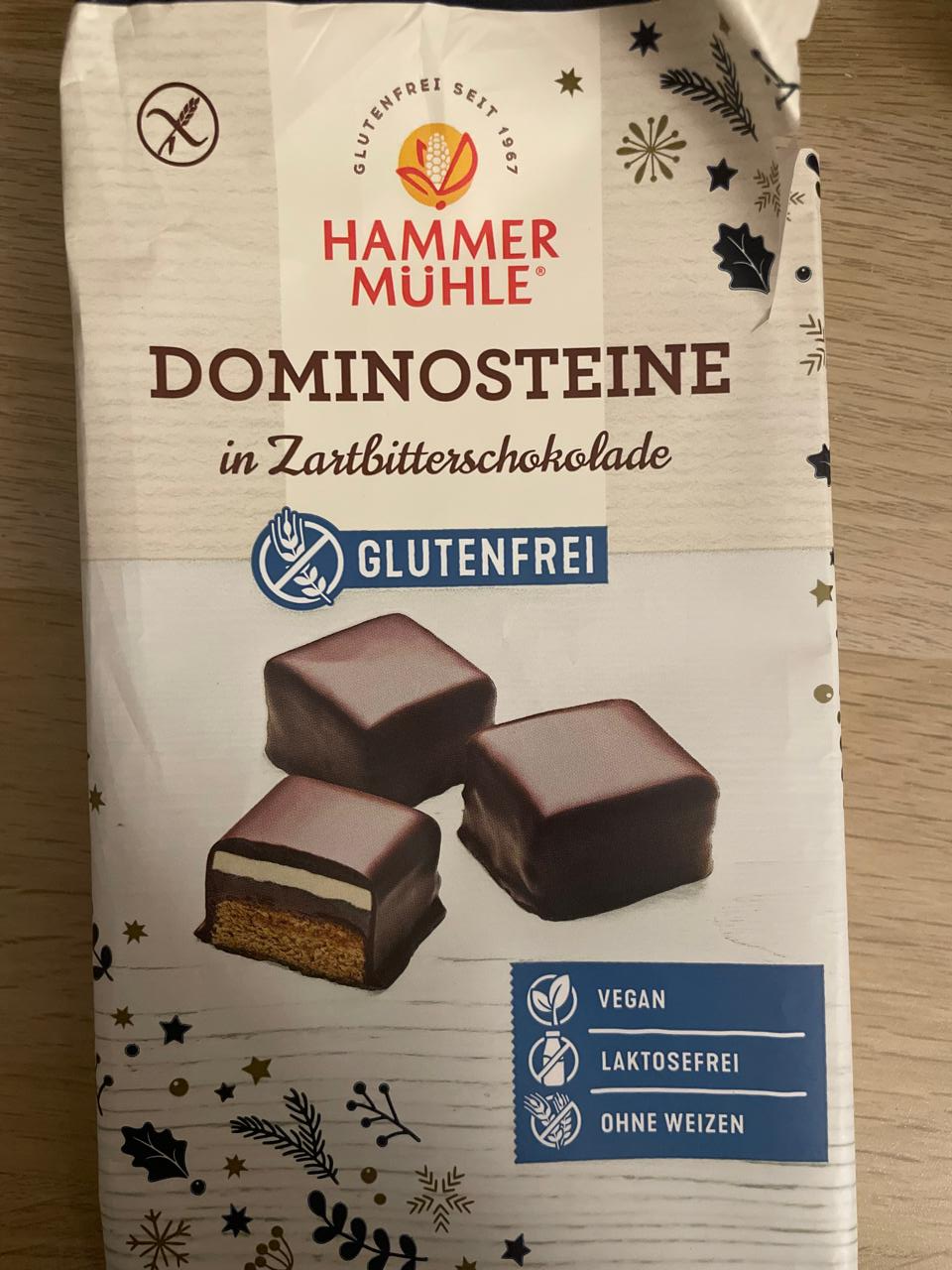 Fotografie - Dominosteine in zartbitterschokolade glutenfrei Hammer Mühle