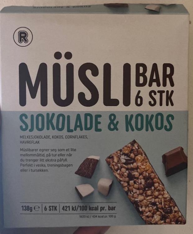 Fotografie - Müsli bar 6 stk sjokolade & kokos R