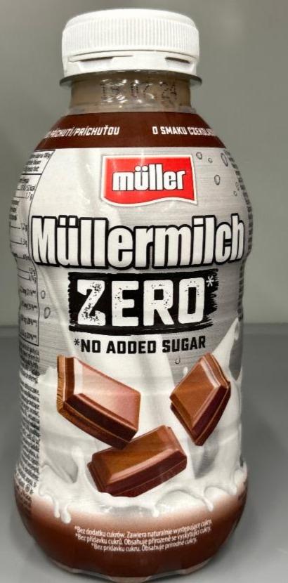 Fotografie - Müllermilch ZERO No added sugar s čokoládovou príchuťou Müller