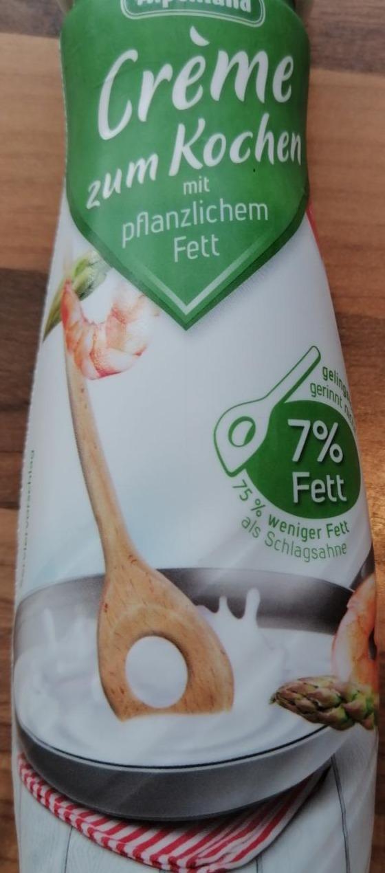 Fotografie - Crème zum Kochen mit pflanzlichem fett 7% Fett Alpenland