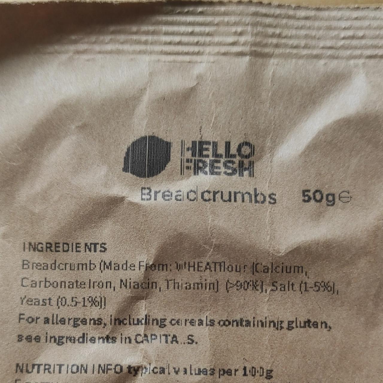 Fotografie - Breadcrumbs Hello Fresh