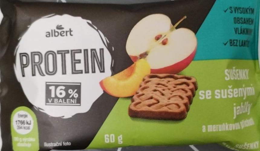 Fotografie - Sušenky se sušenými jablky a meruňkovou příchutí Protein 16% Albert