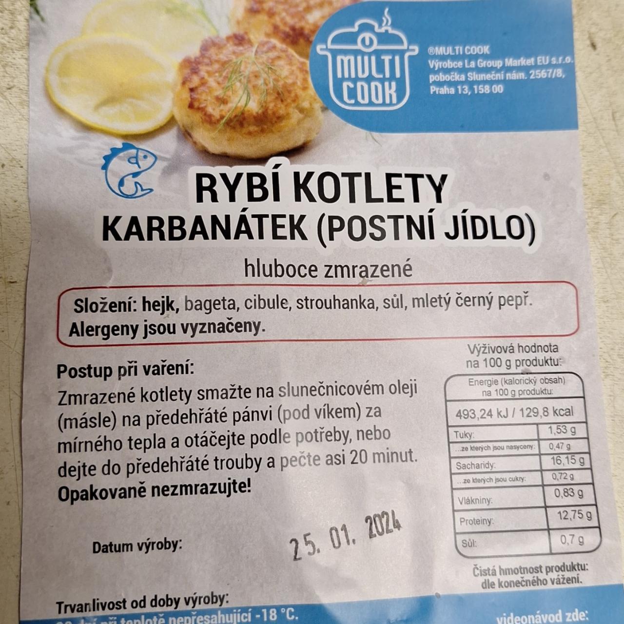 Fotografie - Rybí kotlety, karbanátek (postní jídlo) Multicook