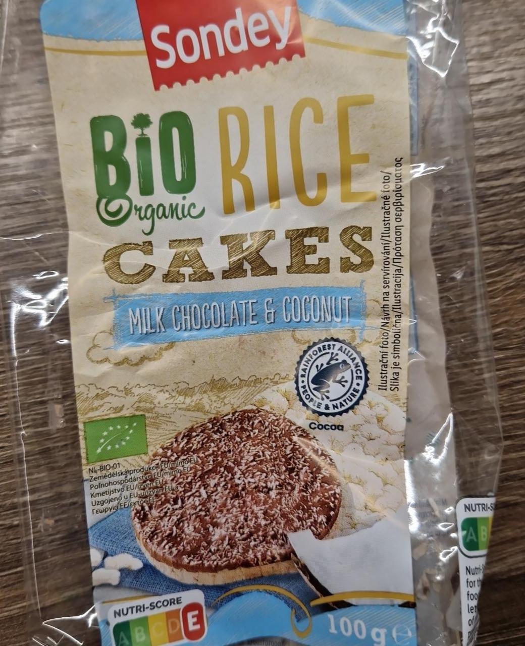 Fotografie - Rice cakes Milk chocolate & Coconut Bio Organic Sondey