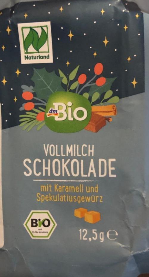 Fotografie - Vollmilch schokolade mit karamell und spekulatiusgewürz dmBio