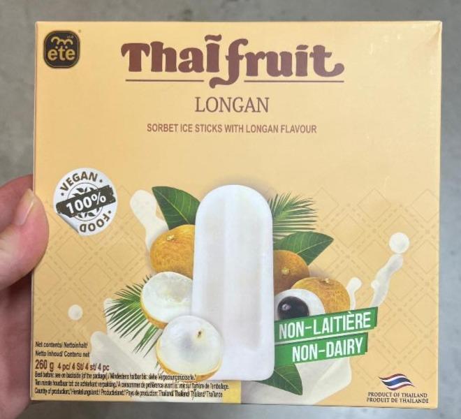 Fotografie - Thai fruit Longan sorbet ice sticks with longan flavour ete