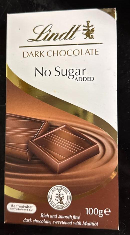 Fotografie - Dark chocolate no sugar added Lindt