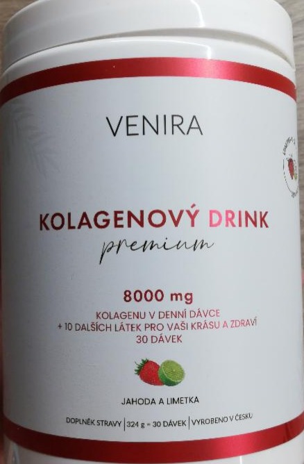 Fotografie - Kolagenový drink premium s příchutí jahody a limetky Venira