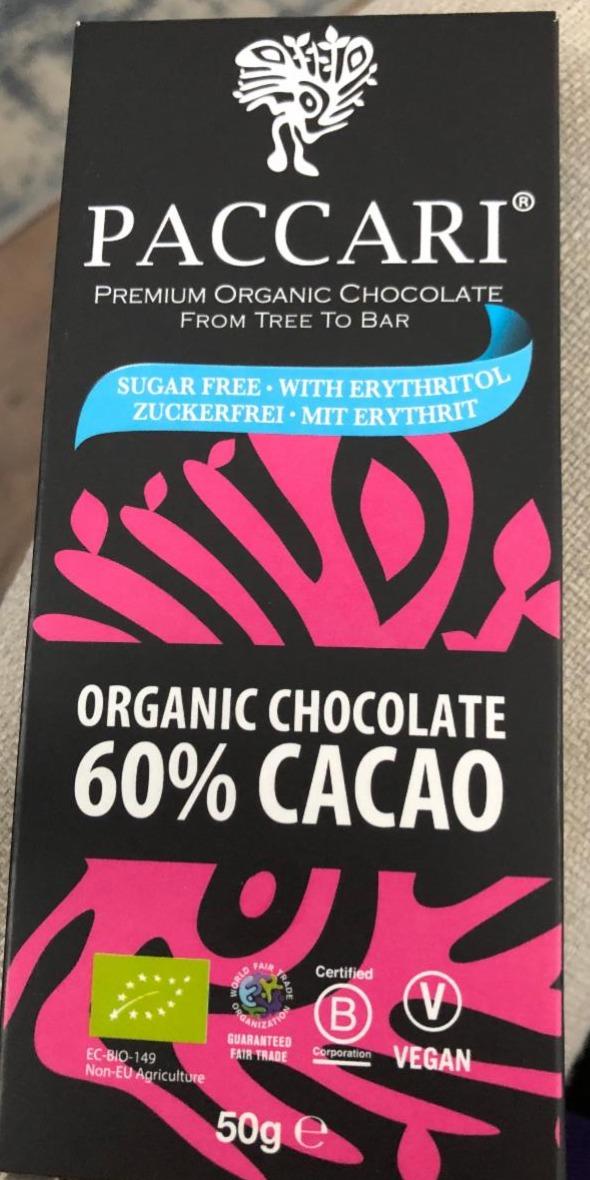 Fotografie - Organic Chocolate 60% Cacao Paccari