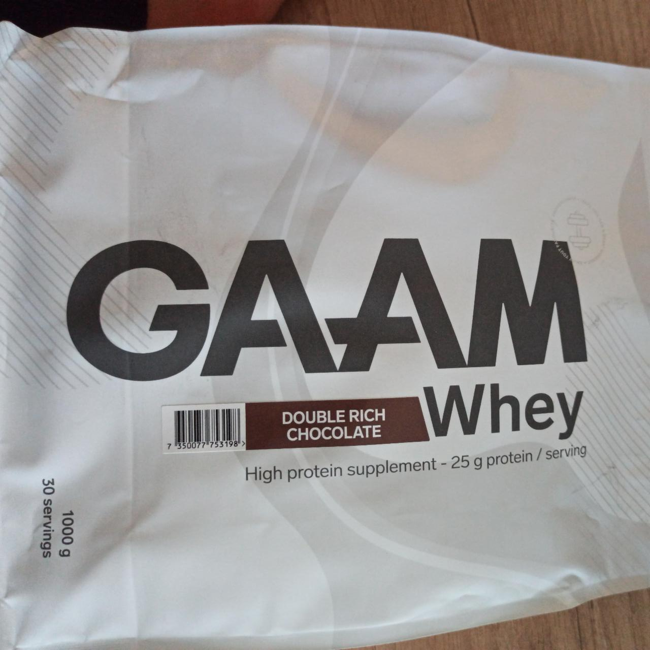 Fotografie - Whey protein double rich chocolate Gaam