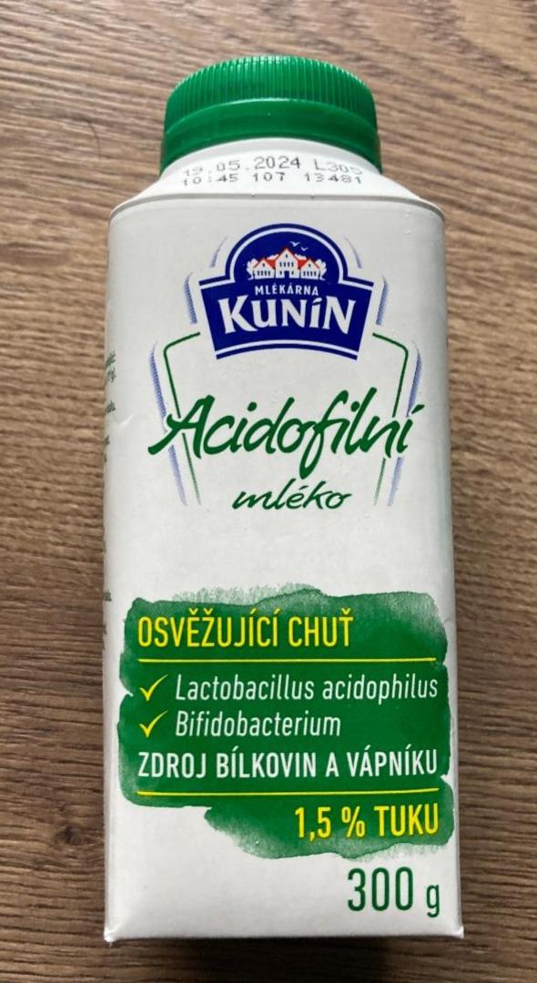 Fotografie - Acidofilní mléko 1,5% Kunín