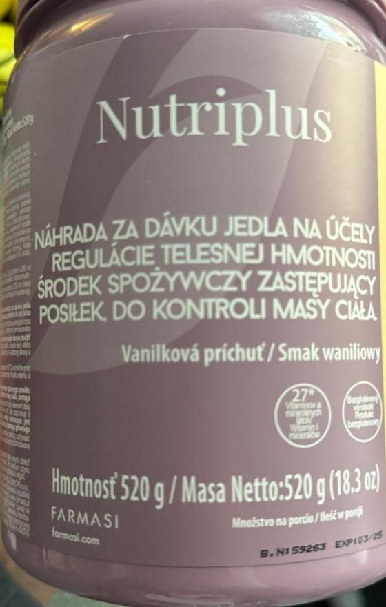 Fotografie - Náhrada za dávku Vanilková příchuť Nutriplus