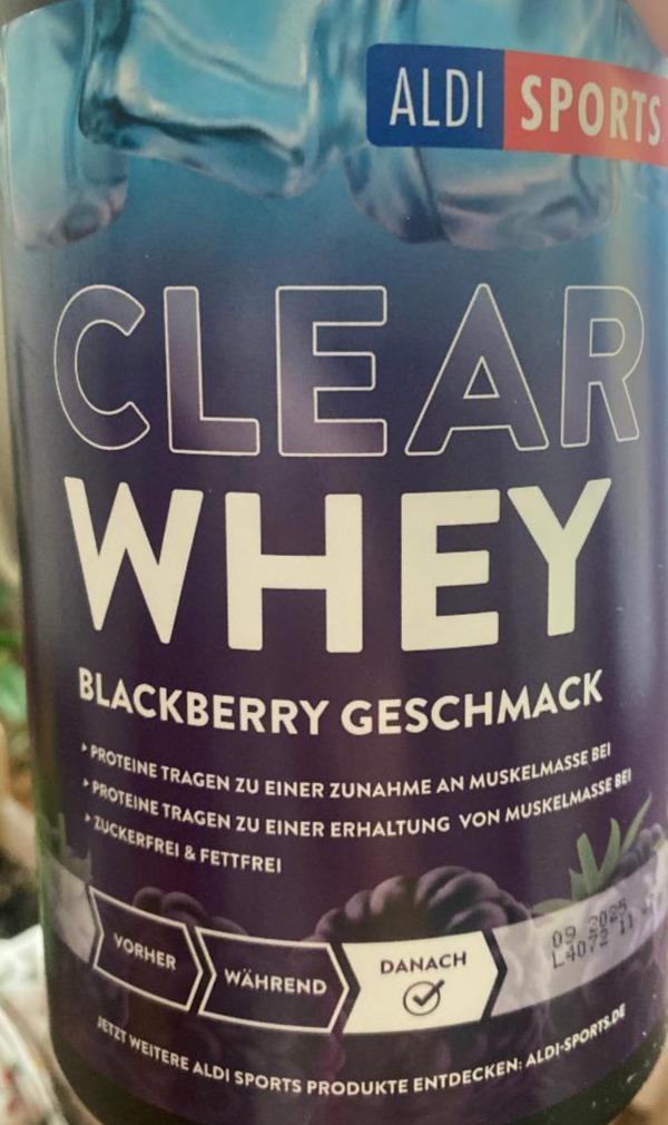 Fotografie - Clear Whey Blackberry Geschmack Aldi Sports