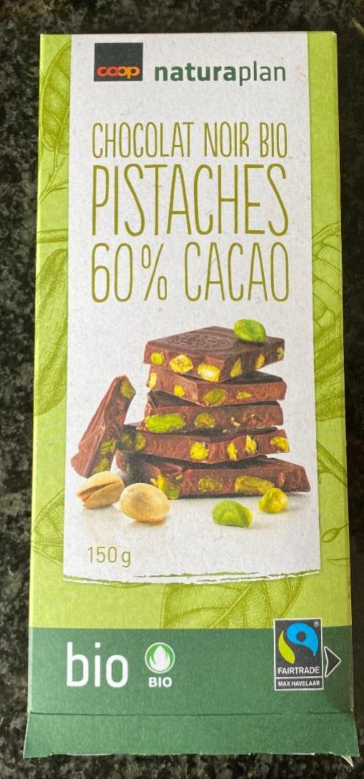 Fotografie - Chocolat Noir Bio Pistaches 60% Cacao coop naturaplan